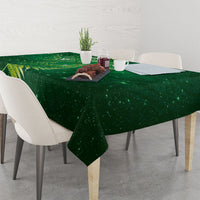 Aotearoa New Zealand New Year Tablecloth Tribal Koru Tattoo Green Galaxy Maori Silver Fern LT03 - Polynesian Pride