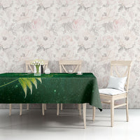 Aotearoa New Zealand New Year Tablecloth Tribal Koru Tattoo Green Galaxy Maori Silver Fern LT03 - Polynesian Pride