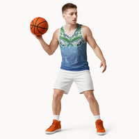 Aotearoa New Zealand New Year Basketball Jersey Maori Motifs with Silver Fern and Matariki Stars LT03 - Polynesian Pride