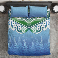 Aotearoa New Zealand New Year Bedding Set Maori Motifs with Silver Fern and Matariki Stars LT03 Multicolor - Polynesian Pride
