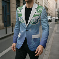 Aotearoa New Zealand New Year Blazer Maori Motifs with Silver Fern and Matariki Stars LT03 - Polynesian Pride