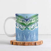 Aotearoa New Zealand New Year Ceramic Mug Maori Motifs with Silver Fern and Matariki Stars LT03 Multicolor - Polynesian Pride