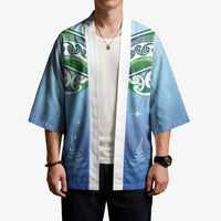 Aotearoa New Zealand New Year Kimono Maori Motifs with Silver Fern and Matariki Stars LT03 - Polynesian Pride