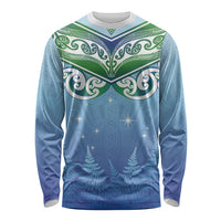 Aotearoa New Zealand New Year Long Sleeve Shirt Maori Motifs with Silver Fern and Matariki Stars LT03 Unisex Multicolor - Polynesian Pride