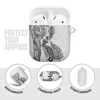 Aotearoa Moko Tribal Tattoo AirPods Case New Zealand Maori Penguin and Fantail White Color LT03 - Polynesian Pride