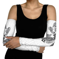 Aotearoa Moko Tribal Tattoo Arm Sleeves New Zealand Maori Penguin and Fantail White Color LT03 - Polynesian Pride