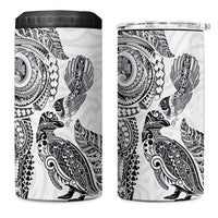 Aotearoa Moko Tribal Tattoo 4 in 1 Can Cooler Tumbler New Zealand Maori Penguin and Fantail White Color LT03 One Size: 16 oz White - Polynesian Pride