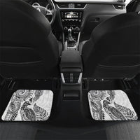 Aotearoa Moko Tribal Tattoo Car Mats New Zealand Maori Penguin and Fantail White Color LT03 Set 2pcs - Back White - Polynesian Pride