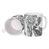Aotearoa Moko Tribal Tattoo Ceramic Mug New Zealand Maori Penguin and Fantail White Color LT03 - Polynesian Pride