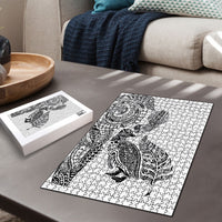 Aotearoa Moko Tribal Tattoo Puzzle New Zealand Maori Penguin and Fantail White Color LT03 - Polynesian Pride