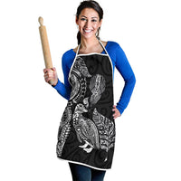 Aotearoa Moko Tribal Tattoo Apron New Zealand Maori Penguin and Fantail Black Color LT03 - Polynesian Pride