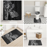 Aotearoa Moko Tribal Tattoo Bathroom Set New Zealand Maori Penguin and Fantail Black Color LT03 - Polynesian Pride
