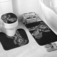 Aotearoa Moko Tribal Tattoo Bathroom Set New Zealand Maori Penguin and Fantail Black Color LT03 Mat Set Only (3 pcs) One Size Black - Polynesian Pride