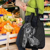 Aotearoa Moko Tribal Tattoo Grocery Bag New Zealand Maori Penguin and Fantail Black Color LT03 - Polynesian Pride