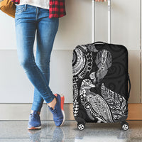 Aotearoa Moko Tribal Tattoo Luggage Cover New Zealand Maori Penguin and Fantail Black Color LT03 - Polynesian Pride