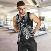 Aotearoa Moko Tribal Tattoo Men Tank Top New Zealand Maori Penguin and Fantail Black Color LT03 Black - Polynesian Pride