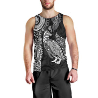 Aotearoa Moko Tribal Tattoo Men Tank Top New Zealand Maori Penguin and Fantail Black Color LT03 - Polynesian Pride