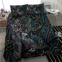 Aotearoa Moko Tribal Tattoo Bedding Set New Zealand Maori Penguin and Fantail Paua Shell Style LT03 - Polynesian Pride