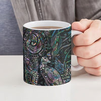 Aotearoa Moko Tribal Tattoo Ceramic Mug New Zealand Maori Penguin and Fantail Paua Shell Style LT03 - Polynesian Pride