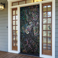 Aotearoa Moko Tribal Tattoo Door Cover New Zealand Maori Penguin and Fantail Paua Shell Style LT03 - Polynesian Pride