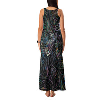 Aotearoa Moko Tribal Tattoo Family Matching Tank Maxi Dress and Hawaiian Shirt New Zealand Maori Penguin and Fantail Paua Shell Style LT03 - Polynesian Pride
