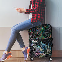 Aotearoa Moko Tribal Tattoo Luggage Cover New Zealand Maori Penguin and Fantail Paua Shell Style LT03 - Polynesian Pride