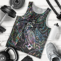 Aotearoa Moko Tribal Tattoo Men Tank Top New Zealand Maori Penguin and Fantail Paua Shell Style LT03 - Polynesian Pride