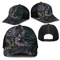 Aotearoa Moko Tribal Tattoo Mesh Trucker Cap New Zealand Maori Penguin and Fantail Paua Shell Style LT03 - Polynesian Pride