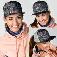 Aotearoa Moko Tribal Tattoo Mesh Trucker Cap New Zealand Maori Penguin and Fantail Paua Shell Style LT03 - Polynesian Pride