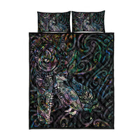 Aotearoa Moko Tribal Tattoo Quilt Bed Set New Zealand Maori Penguin and Fantail Paua Shell Style LT03 - Polynesian Pride