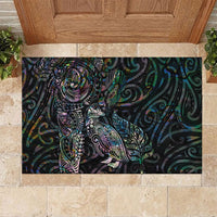 Aotearoa Moko Tribal Tattoo Rubber Doormat New Zealand Maori Penguin and Fantail Paua Shell Style LT03 Multicolor - Polynesian Pride