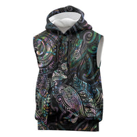 Aotearoa Moko Tribal Tattoo Sleeveless Hoodie New Zealand Maori Penguin and Fantail Paua Shell Style LT03 Multicolor - Polynesian Pride
