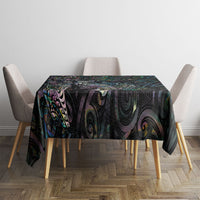 Aotearoa Moko Tribal Tattoo Tablecloth New Zealand Maori Penguin and Fantail Paua Shell Style LT03 - Polynesian Pride
