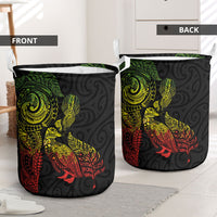 Aotearoa Moko Tribal Tattoo Laundry Basket New Zealand Maori Penguin and Fantail Reggae Style LT03 - Polynesian Pride