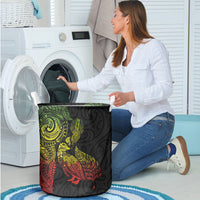 Aotearoa Moko Tribal Tattoo Laundry Basket New Zealand Maori Penguin and Fantail Reggae Style LT03 - Polynesian Pride