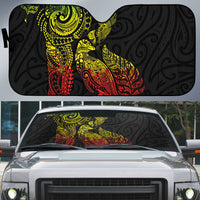 Aotearoa Moko Tribal Tattoo Auto Sun Shade New Zealand Maori Penguin and Fantail Reggae Style LT03 Multicolor - Polynesian Pride