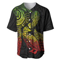 Aotearoa Moko Tribal Tattoo Baseball Jersey New Zealand Maori Penguin and Fantail Reggae Style LT03 Multicolor - Polynesian Pride