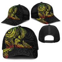 Aotearoa Moko Tribal Tattoo Baseball Net Cap New Zealand Maori Penguin and Fantail Reggae Style LT03 - Polynesian Pride