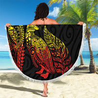 Aotearoa Moko Tribal Tattoo Beach Blanket New Zealand Maori Penguin and Fantail Reggae Style LT03 - Polynesian Pride