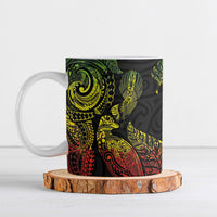 Aotearoa Moko Tribal Tattoo Ceramic Mug New Zealand Maori Penguin and Fantail Reggae Style LT03 Multicolor - Polynesian Pride