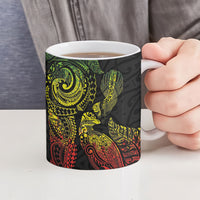 Aotearoa Moko Tribal Tattoo Ceramic Mug New Zealand Maori Penguin and Fantail Reggae Style LT03 - Polynesian Pride