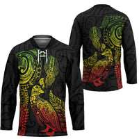 Aotearoa Moko Tribal Tattoo Hockey Jersey New Zealand Maori Penguin and Fantail Reggae Style LT03 - Polynesian Pride