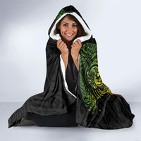 Aotearoa Moko Tribal Tattoo Hooded Blanket New Zealand Maori Penguin and Fantail Reggae Style LT03 - Polynesian Pride