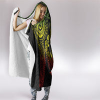 Aotearoa Moko Tribal Tattoo Hooded Blanket New Zealand Maori Penguin and Fantail Reggae Style LT03 - Polynesian Pride