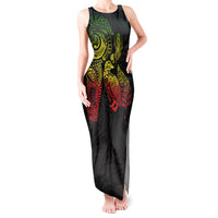 Aotearoa Moko Tribal Tattoo Tank Maxi Dress New Zealand Maori Penguin and Fantail Reggae Style LT03 Women Multicolor - Polynesian Pride