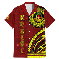 Kolisi Tonga Atele Family Matching Mermaid Dress and Hawaiian Shirt Ngatu and Polynesian Pattern LT03 Dad's Shirt - Short Sleeve Red - Polynesian Pride