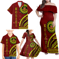 Kolisi Tonga Atele Family Matching Off Shoulder Maxi Dress and Hawaiian Shirt Ngatu and Polynesian Pattern