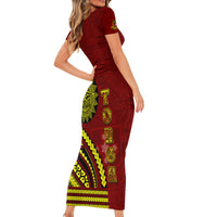 Kolisi Tonga Atele Family Matching Short Sleeve Bodycon Dress and Hawaiian Shirt Ngatu and Polynesian Pattern LT03 - Polynesian Pride