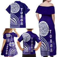 Tupou College Toloa Family Matching Off Shoulder Maxi Dress and Hawaiian Shirt Ngatu and Polynesian Pattern LT03 - Polynesian Pride