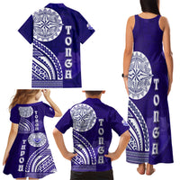 Tupou College Toloa Family Matching Tank Maxi Dress and Hawaiian Shirt Ngatu and Polynesian Pattern LT03 - Polynesian Pride